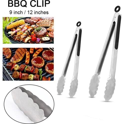 1pcs Stainless Steel Salad Tongs BBQ Kitchen Cooking Food Serving Utensil Tong Kitchen Gadgets Utensilios De Cocina Garden