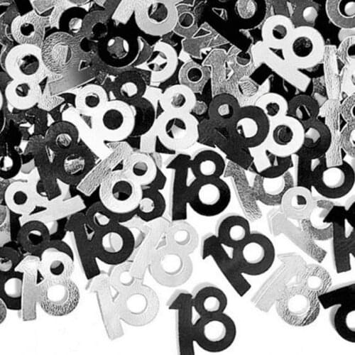 1Pack New Funny 18th Year Old Happy Birthday Party Decor Number Digital 18 Colorful Glitz Sprinkle Confetti Party Decor Gift