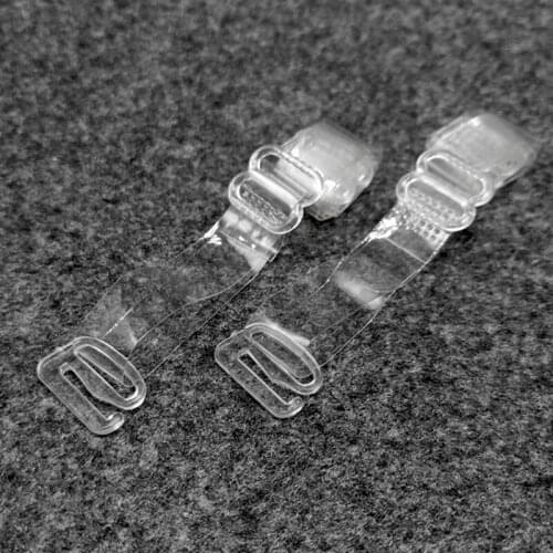 2Pairs=4Pcs Womens Elastic Transparent Silicone Adjustable Invisible Intimates Women Accessories Crystal Buckle Bra Straps Belt