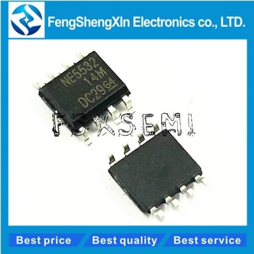 20pcs/lot N5532 NE5532 NE5532DR Internally Compensated Dual Low Noise Operational Amplifier IC SOP-8