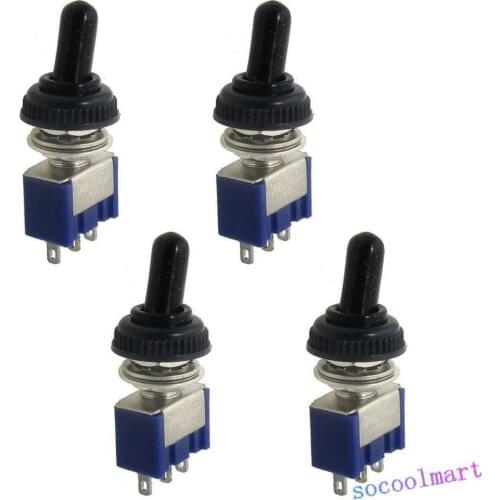 4Pcs AC 125V 6A ON/ON 2 Position SPDT Toggle Switch with Waterproof Boot