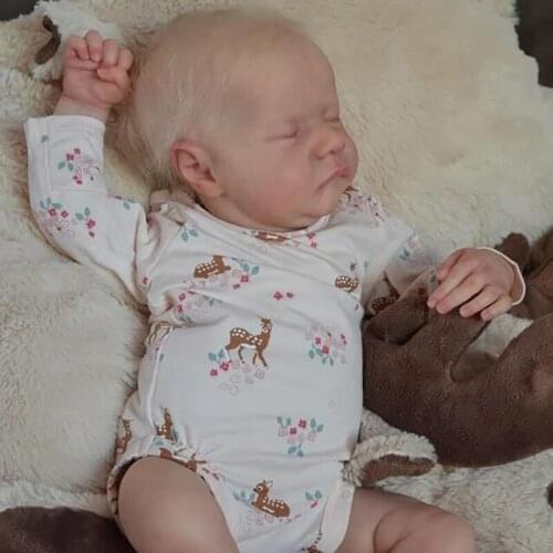 48cm Reborn Baby Doll Newborn Bebe Lifelike Cuddly Doll Popular Sleeping Levi Blonde Hair Handmade Doll Reborn Drop Shipping