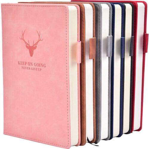 A5 Pu Leather Cover 360 Pages Traveler Journal Notebook Notepad Line Agenda Planner Diary Book Office Supplies Stationery