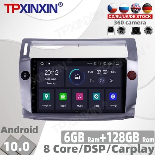 128G Android 10.0 For Citroen C4 C-Triomphe C-Quatre 2004-2014 Car Radio Multimedia Video Player Navigation GPS Auto 2Din No DVD