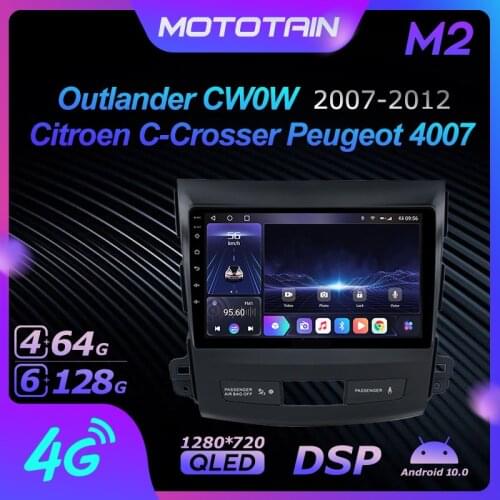6G+128G Android 10.0 Car Radio for Mitsubishi Outlander CW0W Citroen C-Crosser Peugeot 4007 GPS Navi Seteo System 4G LTE DSP