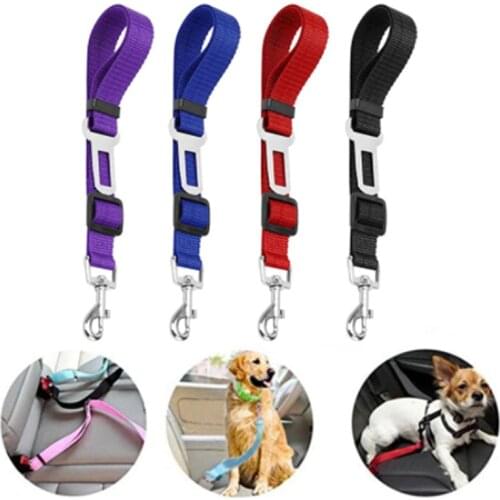 Dog Cat Car Safety Belt Adjustable Leash Vehicle Seat Belt Pet Supplies Harness Safe Lever Traction Collar Puppy Leash