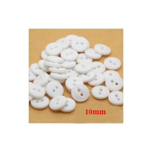 100pcs/lot White round button DIY 2 holes 10mm Plastic sewing Scrapbooking Buttons for shirt (SS-207)