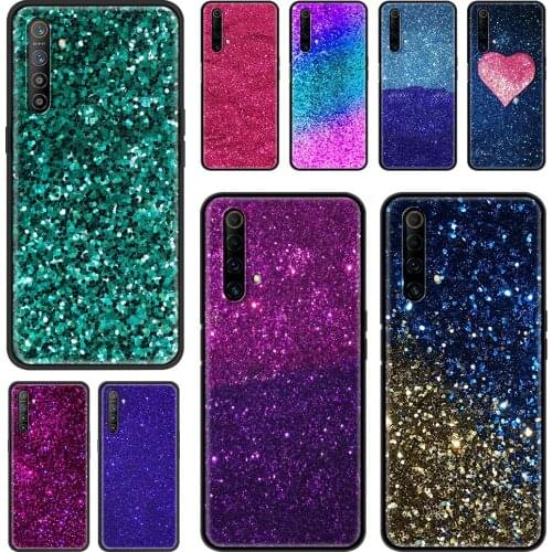 Sparkle Glitter Phone Shell For Realme C21 C20 C15 X50 X7 Q2 XT GT Neo 7 6 5 8 Pro V15 V13 C25 Cover Funda Capa