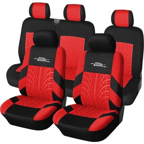 AUTOYOUTH Universal Full Set Car Seat Covers, Fit Rear Row 2+1 With Track Detail Style Auto Seat Set Protector For Most Cars