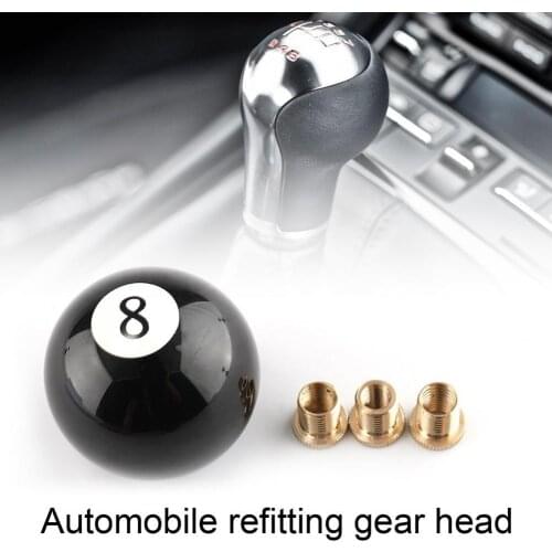 Black Gear Shift Knob 8 Ball Acrylic Gear Shifter Head Replacement for Vehicles
