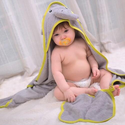 Hooded Baby Bath Towel For Newborns 85X85cm Super Soft Bamboo Fiber Bath Towels For Kids Cute Baby Blanket Swaddle