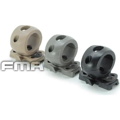 FMA helmet flashlight holder folder clamp clip for Dia 21mm( 0.83") flashlight color BK/DE/FG