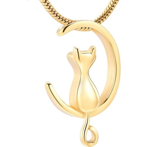 IJD10014 Mini Cremation Cat Memorial Ashes Holder Urn Necklace Stainless Steel Urn Holder Funeral Keepsake Jewelry Men/Women