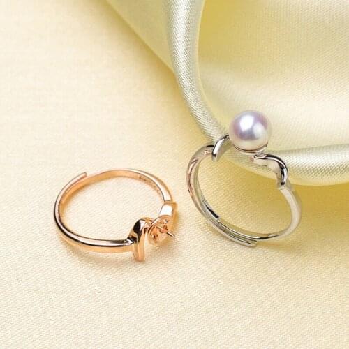 HOT Exquisite Ring Findings Adjustable Ring Jewelry Parts Fittings Silver Accessories for Pearls Coral Beads Stones Jade