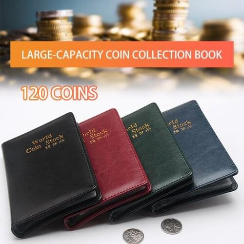 120 Commemorative Coins Collection Coins Storage Book Holders Storage Money Penny Pocket Album Book Folder