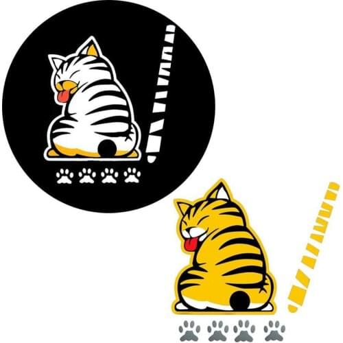 Cat Moving Tail Paws Car Stickers Creative Cartoon Vehicle Wiper Decoration Car Decal Styling Rear Windshield Sticker Winds Y1H0
