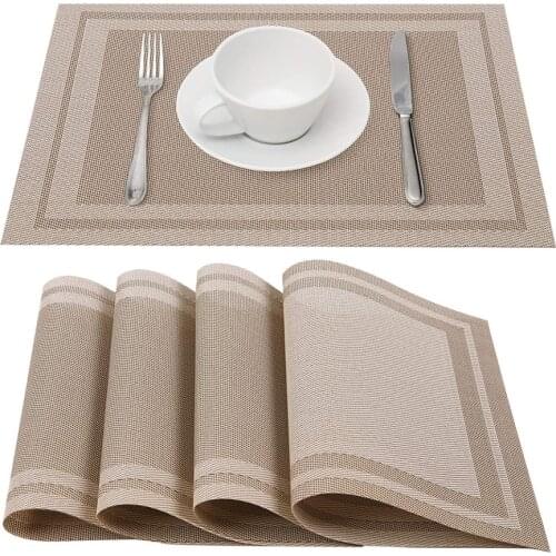 Set of 4/6/8/12PCS 30x45 Placemat for Dining Table,Nordic PVC Jacquard Western Food Mat,Table Wipe Mat Washable Stain-Resistant