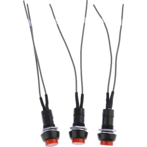 50X10mm Red Round Car Horn Momentary Push Button On/off Switch 2 Pins