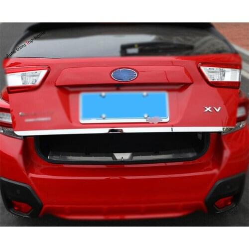 Yimaautotrims Rear Trunk Cover Tailgate Trim Door Handle Molding Boot Garnish Kit For Subaru XV Crosstrek 2017 - 2020 Exterior