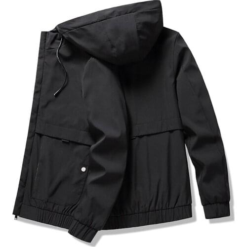 Jacket Mens Casual Hooded Slim Outerwear Fall Fashion Bomber Jacket Mens Street Hip Hop Brand Jacket Size M~4XL