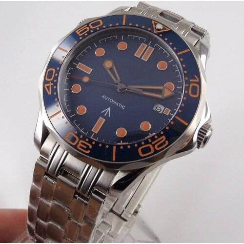41mm Automatic Mens Watch Rotating Bezel Date Window Bracelet Strap MINGZHU/MIYOTA Movement