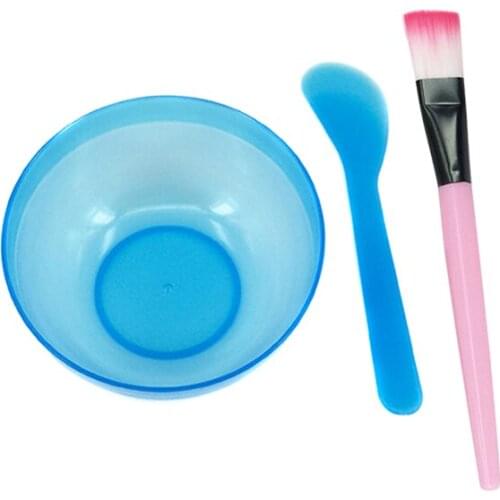 Newly Facial Mask Bowl Kit Plastic Brush Stirring Rod Homemade Makeup Beauty DIY Tool Set FIF66