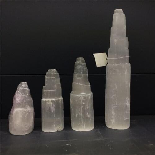 Natural quartz crystal selenite tower lamp reiki healing Chakra home decor mineral specimen collection