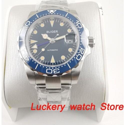 2020 New 40mm GMT mens watch blue dial luminous saphire glass ceramics Bezel Automatic Mechanical watch -BA210