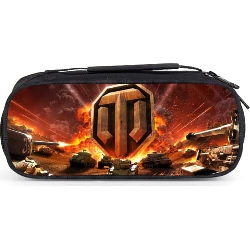 Game World Of Tanks Boys Girls Cartoon Pencil Case Bag School Pouches Children Student Pen Bag Kids Purse Wallet