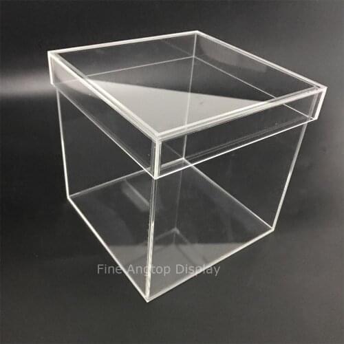 15x15x15cm Plastic Acrylic Square Container Box with Removable Lid Clear Jewelry Gift Packaging Box