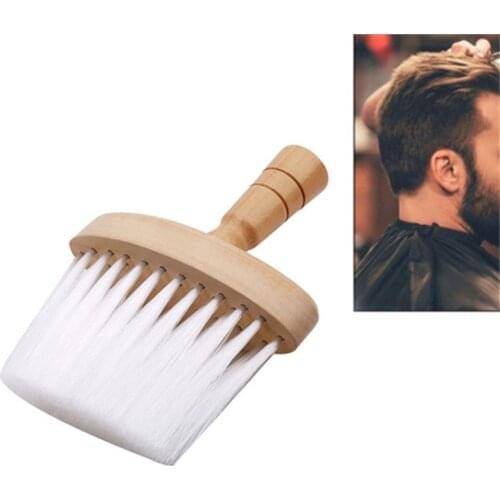 1Pcs Pro Wooden Handle Hair Cutting Hairdressing Stylist Salon Care Neck Duster Clean Broken Hair Brush Barbers Tools