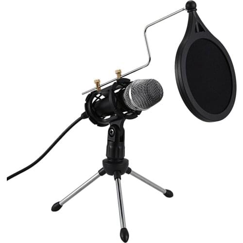 Professional Microphone Condenser for Computer Laptop Pc Usb Plug+Stand Studio Podcasting Recording Microfone Karaoke Mic