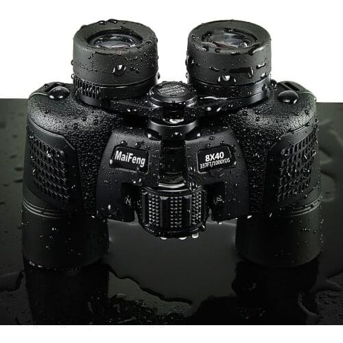 MaiFeng binoculars 8X40 Professional Hunting Telescope Zoom High Quality Big Clear Vision No Infrared Waterproof Binocular Black