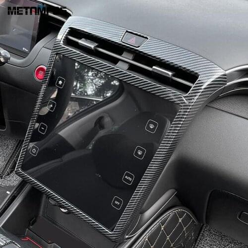 For Hyundai Tucson 2021 2022 2023 Center Control GPS Navigation Frame Radio Cover Trim Sticker Inner Accessories Car Styling