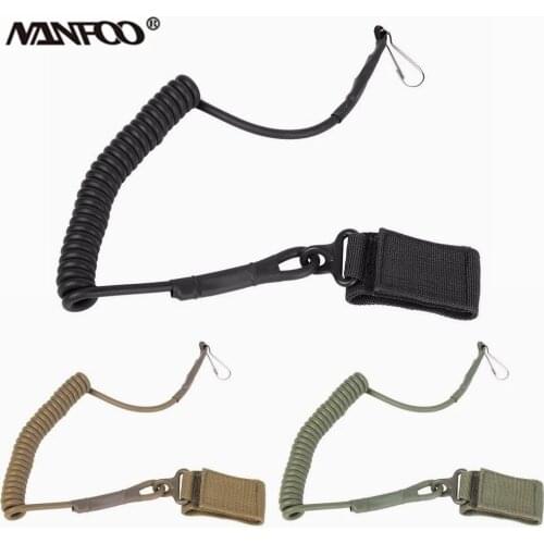 EDC Molle Airsoft Spring Gun Sling Strap Single Point Pistol Spring Sling Quick Release Hunting Strap Army Key Strap 3 colors