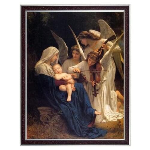 Needlework Craft 11CT printing People Embroidery Quality Counted Cross Stitch Kits DIY Oil Painting La Vierge Aux Anges Art