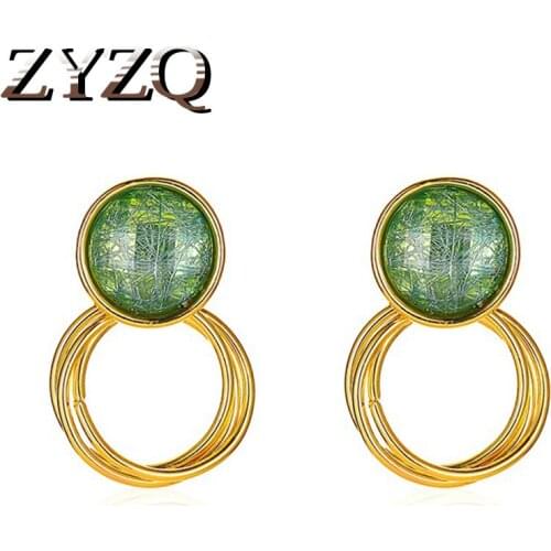 ZYZQ Simple Stylish Women Twist Hoop Earrings Gold Color Multilayer Geometry Female Earring Statement Jewelry 2020