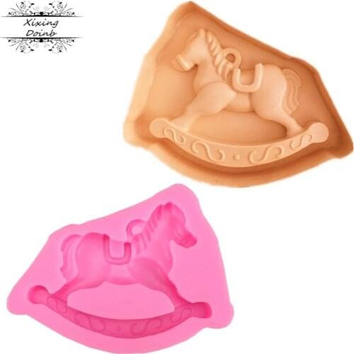 DIY Trojan horse shape silicone soft candy mold cake decorating tool Candy Chocolate Mold