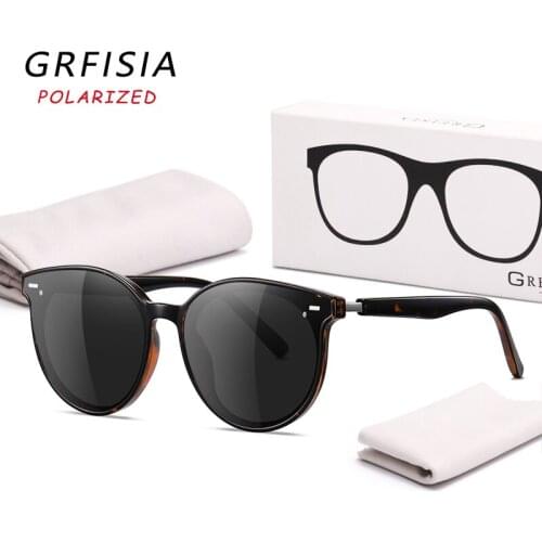 GRFISIA High Quality Women Polarized Sunglasses Classic Fashion Round Sunglasses Retro Style Design 100% UV Protection Goggles