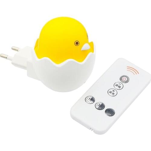 ANBLUB Yellow Duck LED Night Light Control Sensor LED Wall Lamp Remote Control for Home Bedroom Baby Children Kids Gift EU Plug