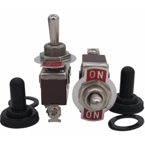 Taiss/3 Pcs 3 Terminals SPDT ON/ON 20A 125VAC 3 Pin 2 Position Rocker Toggle Switch + 3pcs Waterproof Cap Cover ten-1121