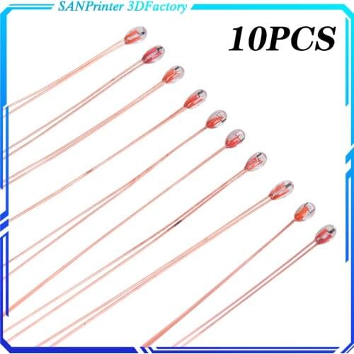 10Pcs/lot 100K ohm 1% NTC 3950 Thermistors for 3D Printer Reprap Mend For 3D Printer Hot bed MK2a MK2b