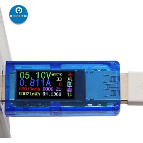 PHONEFIX AT34 USB 3.0 Color LCD USB Tester for mobile phone quick charger Battery Power Bank detector repair assistant