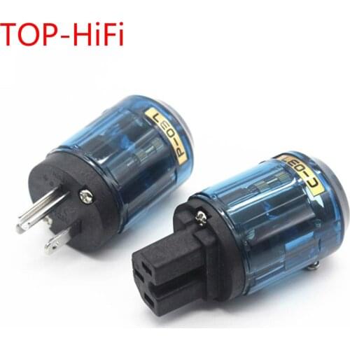 TOP-HiFi Pair Rhodium Plated Pure Copper P-037 US Audio AmplifierAC Power Cord Connector