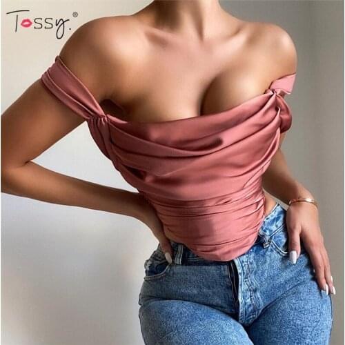 Tossy Spaghetti Strap Women Summer Fashion Camisole Party Clubwear 2021 Sexy Bodycon Crop Top Female New Satin Fashion Camis
