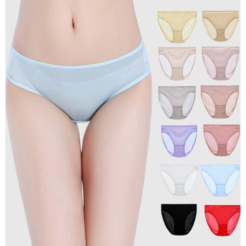 Birdsky, 3pcs Women silk briefs underwear knitted panties, low waist, quick dry, 100% natural mulberry silk, 12 colors. OR-05