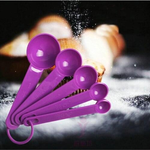 Creative 5Pcs/Set Baking Cooking Food Kitchen Tools Measuring Spoon Silicone Measuring Ladle with Scale Kitchen Bar Supplies