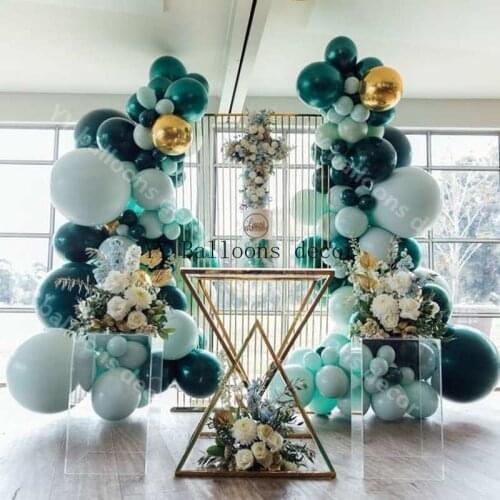 Balloons Arch Kit Layer Macaron tiffany blue Pastel Latex Balloon Garland Dark Green Birthday Wedding Baby Shower Party Decor