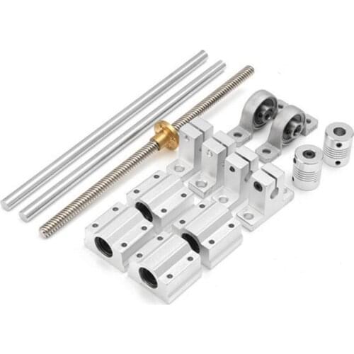 15pcs/set 400mm High Quality Optical Axis Guide Bearing Housings Linear Rail Shaft Kit for Industrial Automation Equipment