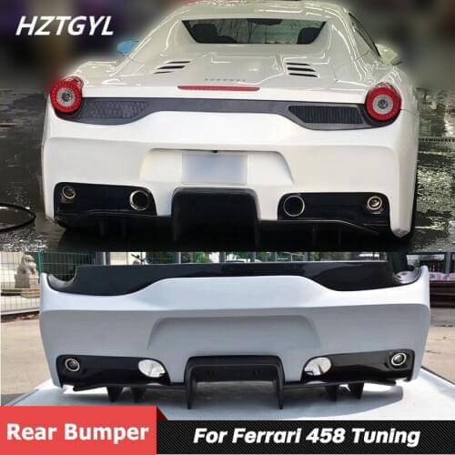 SP Style Carbon Fiber Or Unpainted FRP Material Rear Bumper For Ferrari 458 Tuning